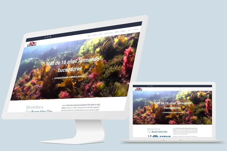 Web design for Buceo Islas Cies